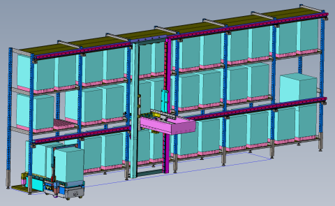 翔威機電整合/華昌黎 - 設計全套全自動化無人搬運車與無人倉儲搭配，給自動化電子裝配線送料，退料，換線