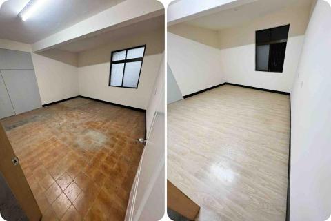潢億地板 - 板橋店面老房子案場-多處坑洞、地面不平整、亂七八糟斜坡
施作 地面微整平、和室架高、塑膠地板鋪設。完美完工?