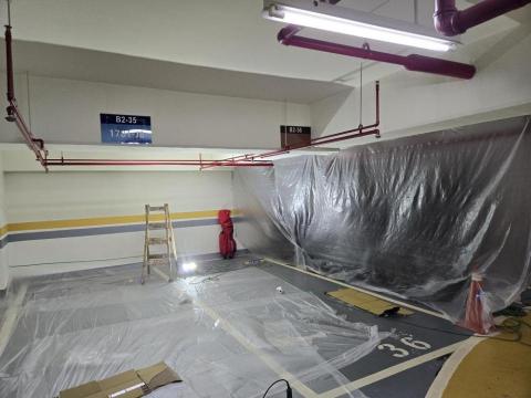 峰維防水工程行 - 地下室頂板漏水高壓灌注打針
防護作業