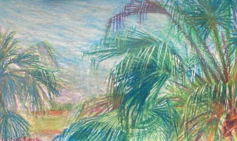 三足療癒藝術空間（各媒材手繪/電繪/教學） - 油蠟筆風景