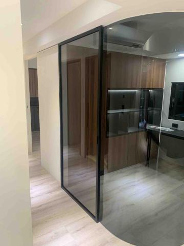 細鋁框玻璃門代工安裝 玻璃安裝 小錡 - 細鋁框拉門 單片吊門