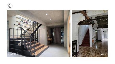 何婕瑜空間設計 - 老屋改造-玄關及樓梯