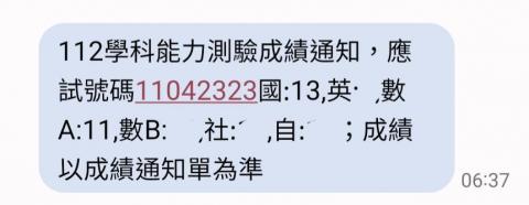 陳燁璇 - 112學測成績證明