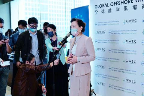 旦云品牌行銷 - 2022 GOWST 全球離岸風電高峰會台北場。時任經濟部長王美花蒞臨與會接受媒體專訪。