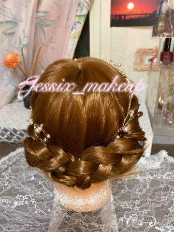 Jessie x studio潔莃工作室/彩妝造型/半永久紋 - 簡約優雅二股辮盤髮—新娘造型