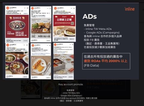 Teresa Lee - 幫助知名餐飲科技系統投放廣告 ROAs 平均達 2000％ 以上。