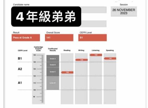 程蓁蓁 - 弟弟不小心提早翻考卷才被扣reading~不然也是grade b以上