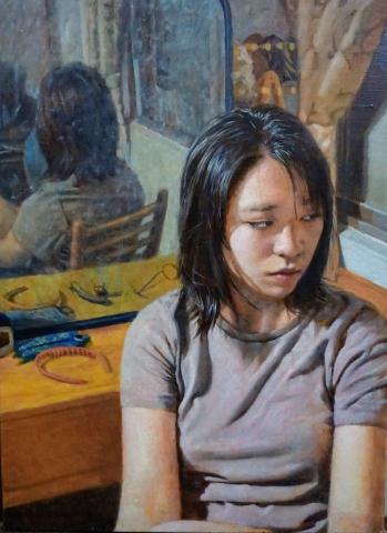 楊詠心 - "憂愁的人:"，古典油畫技法