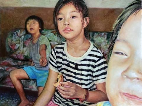 楊詠心 - "孩子們的嬉鬧"，古典油畫技法