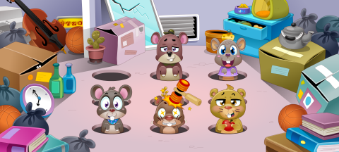 潘翁欣眉 - 打地鼠遊戲-場景與人物設計