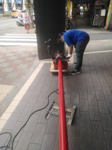 林永章 - 大樓消防管老舊更換工程,消防專用管路車牙配置