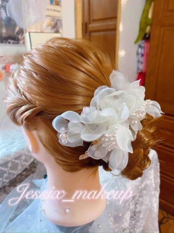 Jessie x studio潔莃工作室/彩妝造型/半永久紋 - 馬尾變化後盤髮造型