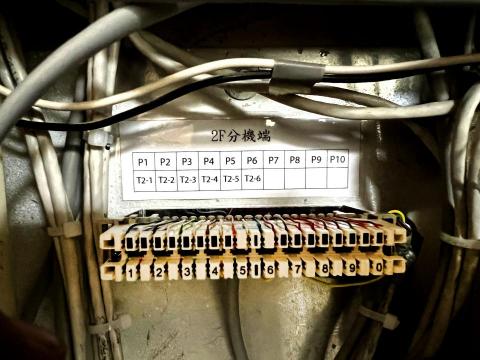 吉克GeekQ - 透天電話線路重整,每層樓新增幹線至總機端,新增C型端子及對照表,日後線路調整及查修更為清楚便利。 吉克GeekQ - 透天電話線路重整,每層樓新增幹線至總機端,新增C型端子及對照表,日後線路調整及查修更為清楚便利。