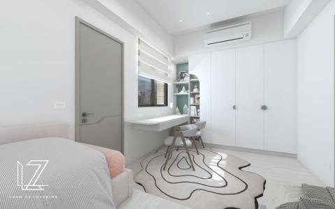 櫳澤室內空間設計 - 【 雲林 ‧ 雲品苑 】
小孩房-
屋主考量小孩年紀，暫時規劃二樓次臥空間，爾後再利用三樓規劃兩位小孩各自獨立的臥房。在空間中運用大自然色系與動物飾品，以及淺色木紋搭配跳色，整體增添生動、豐富感。另外提供閱讀空間與收納機能，讓小孩房空間能充分被利用。