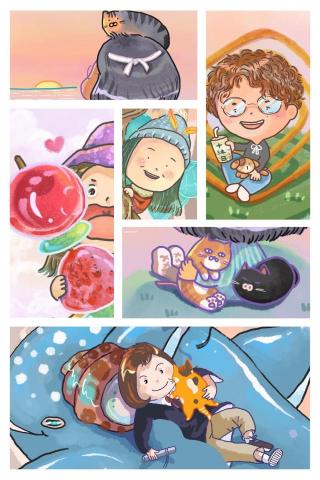 土葡萄插畫設計 - 人物介紹用插圖
企業Q版人物介紹
確認人物介紹、特色、喜好 - 草圖/線稿
進行繪製  -上色完稿
排版

看複雜程度，此為個人喜好畫法，時間不限。
看用途。
1.1次性/個人用途-1個人+物+他喜歡的物品2-3樣看畫面，可討論。400-1200$
2.公開/官網使用-均不買斷-價錢需面談。
3.商業使用-月結OR其他。
