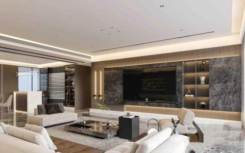 鋐璞室內設計 - -意式輕奢大平層-
• 透過線型燈、磁吸軌道燈、射燈等結合
(利用燈光營造大平層氛圍感）✨