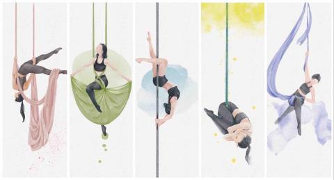 九韭 - 空中運動/水彩 九韭 - 空中運動/水彩