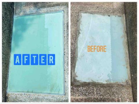 達閎金屬企業社 -  刨除舊膠,更新並補上矽利康。 達閎金屬企業社 -  刨除舊膠,更新並補上矽利康。