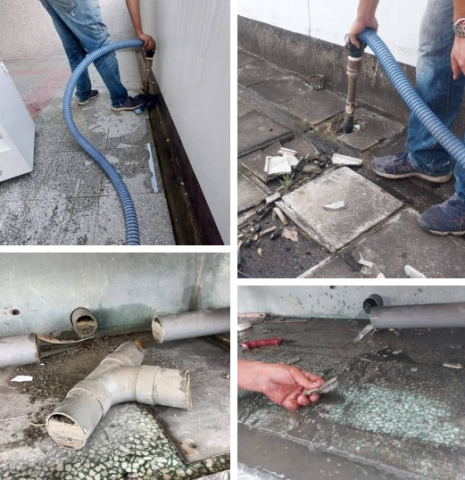 藏虎防水抓漏工程 - 歸來國小洩水管阻塞疏通