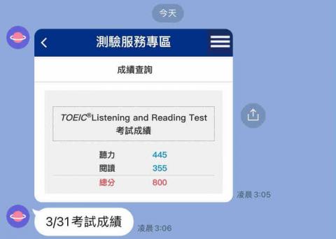 專功英文 - 3/31多益場次800。（上課前690分）
學生本身很認真！挑戰多益目標900分