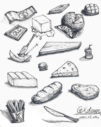 陳子元 - 美式-代針筆素描