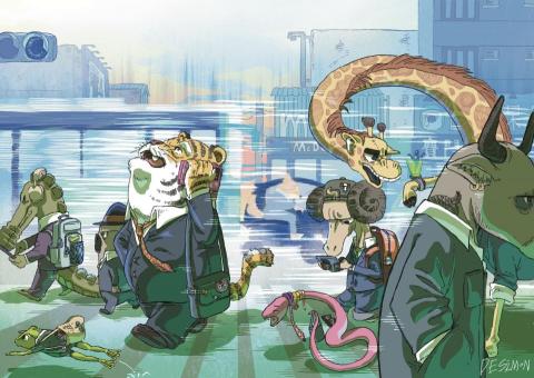 柯丞顥 - 以動物擬人化的方式來呈現趣味性,並在畫面上放一些可以讓看的人尋找的小巧思