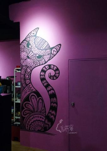 海風禾語設計工作室 / Wusami Design - 餐酒館 牆壁 貓咪圖騰彩繪