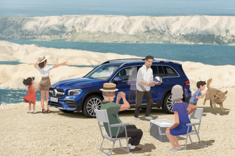 世界漂亮在台協會 - 賓士父親節插圖製作。