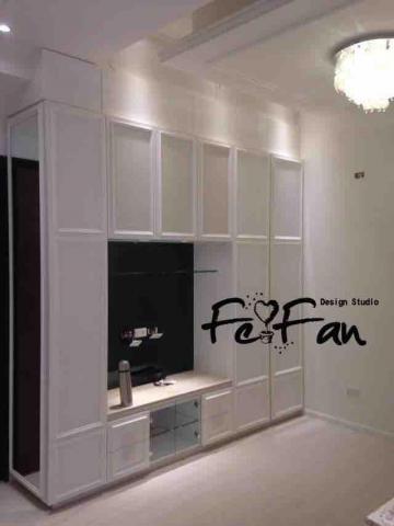 莫莫裝修工作室 - 北歐風電視牆收納設計