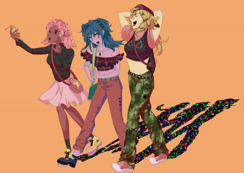 吳奕嫻 - 我也可以使用賽璐璐上色的風格來繪製人物，雖然比較常用厚塗但如果有想要日式風格的插畫也能夠實現!