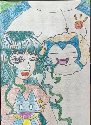 鈞鈞 - 畫風5 可愛的女孩跟寶可夢