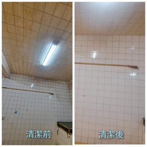 勇ㄚ專業清潔公司 - 店面牆壁磁磚清潔前清潔後比對照片