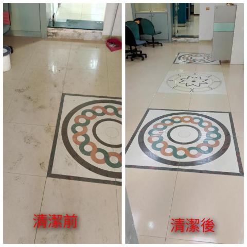 勇ㄚ專業清潔公司 - 店面地板清潔比對