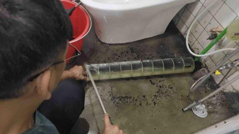 大豐水管清洗職人 - 奇美冷氣室內機鼓風機清洗過程 大豐水管清洗職人 - 奇美冷氣室內機鼓風機清洗過程