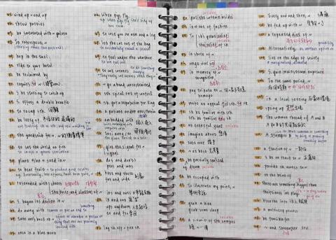 陳茂紘 - 英文備考筆記，指導學生進行寫作素材的搜集，進行系統性統整學習。