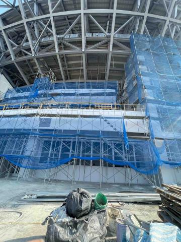 煌晟工程行 - （亞太國際棒球場）單彩仿石漆噴塗