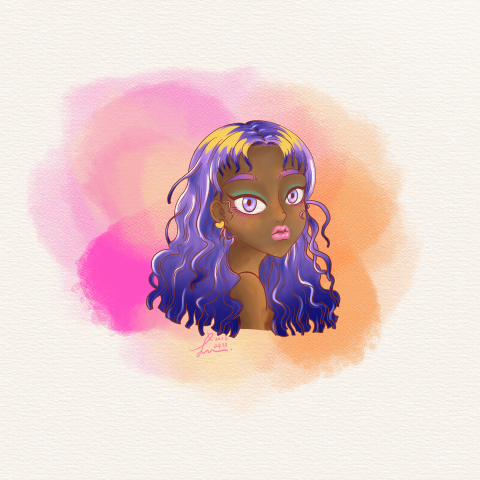 星夜工作室 - 自創角色＿美系黑肌膚女孩＿作者yu