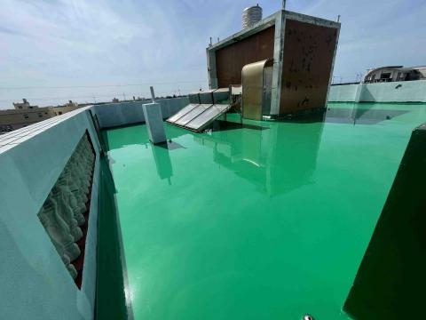 防水工程 - PU中塗層施作完成