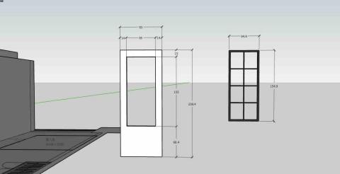 信實木工/室內裝修 - 木柵新成屋全室裝潢：木作崁細鋁框拉門結構圖