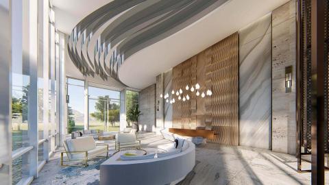 SENSE Design勝思裝修設計工程 - 山水形象  ; 山林水木 ; 竹光掠影  
大廳整體設計以山水形象為概念引入空間,透過一展無垠的岩石板牆延伸,天花板造型如流水引入匯集在空間裡,仿若身在若山若水的自然氣場,而入口處大面積的落地玻璃,透過光影的洗禮照射進來,與天花流水造型倒影反射,如浮雲流水,水鏡面上的一葉扁舟,共同成現出材質與空間的交融韻變。起承融合,虛實倒影,以材質肌理強調空間的自然風格,橫向延伸軸線關係,從大廳引入到會客區。 SENSE Design勝思裝修設計工程 - 山水形象  ; 山林水木 ; 竹光掠影  
大廳整體設計以山水形象為概念引入空間,透過一展無垠的岩石板牆延伸,天花板造型如流水引入匯集在空間裡,仿若身在若山若水的自然氣場,而入口處大面積的落地玻璃,透過光影的洗禮照射進來,與天花流水造型倒影反射,如浮雲流水,水鏡面上的一葉扁舟,共同成現出材質與空間的交融韻變。起承融合,虛實倒影,以材質肌理強調空間的自然風格,橫向延伸軸線關係,從大廳引入到會客區。