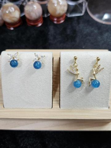 薇晶飾天然石手作滴膠、擴香石客制 - 天然石耳飾設計~可挑選