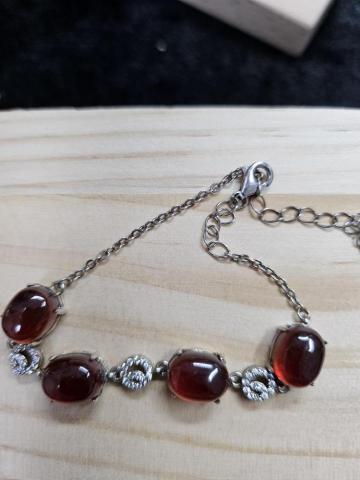 薇晶飾天然石手作滴膠、擴香石客制 - 925鑲嵌手鏈