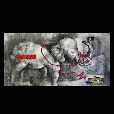 Jn - 炭筆素描+數位影像