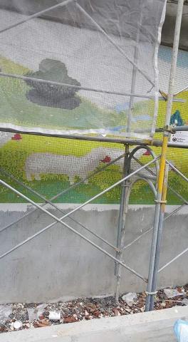 瓷磚填縫＆美工設計 - 清淨農場壁圖抹縫