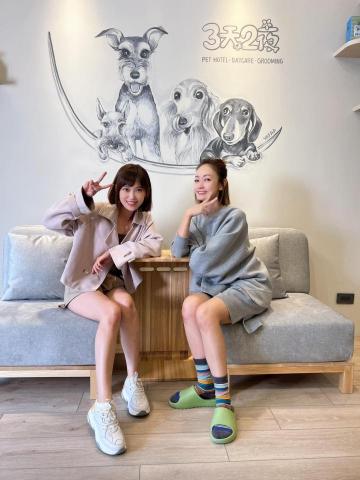 Yafaa彩繪工作室 - 與藝人潘慧如合作,寫實細膩風格-彩繪寵物旅館. 
她養的四隻毛小孩. 