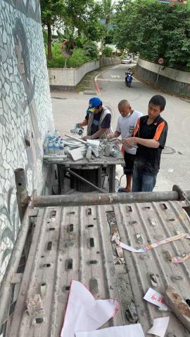 帆順工程行 - 大理石切割做牆面（圖騰）