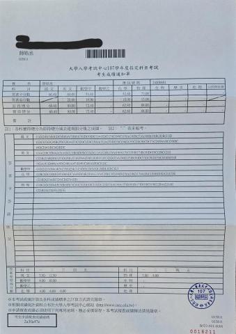 薛皓丞 - 107指考物理頂標(+8分)；數學前標