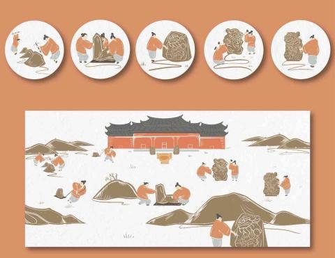 GC - 作品名稱：石獅
作品理念：傳統工藝製作過程
使用工具：Procreate、 Illustrator