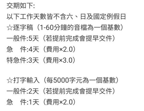 郭潔蓮 - 交件日期