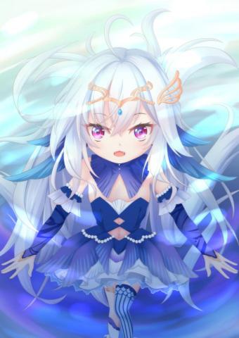 比奈蓮 - 插畫作品：Vtuber蘿貝塔-深海中的鬥魚